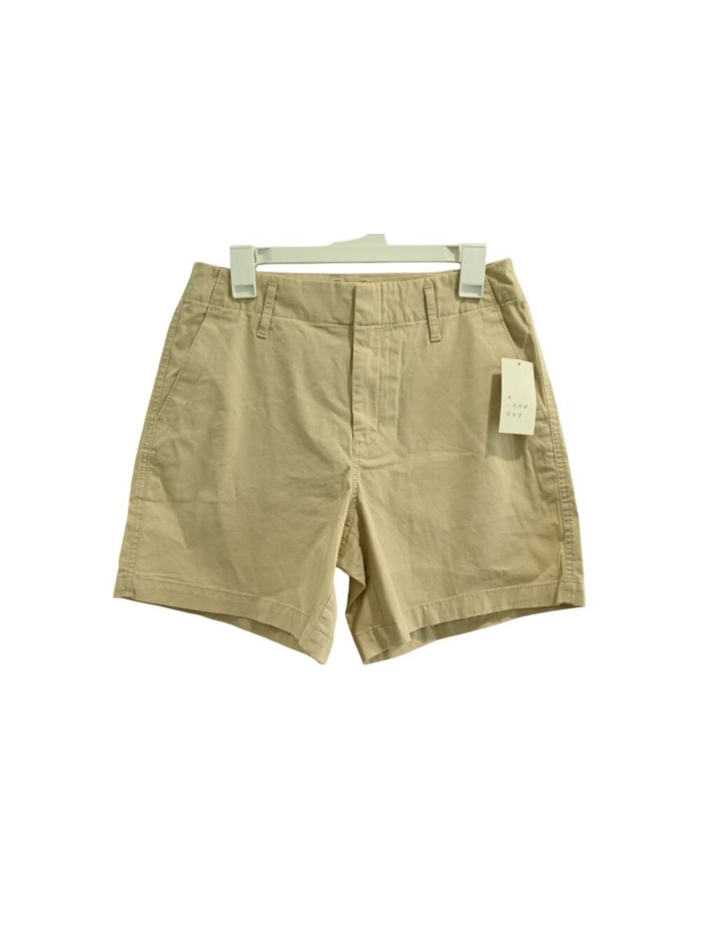 NWT A New Day Khaki Twill Chino Shorts Sz 8 Tan Flat Front Pocket Casual Summer